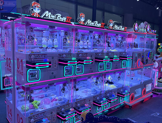 Mini Clown Machine Mini Coin Operated Claw Machine, 4 Player Plush Toy Crane Machine, High ...